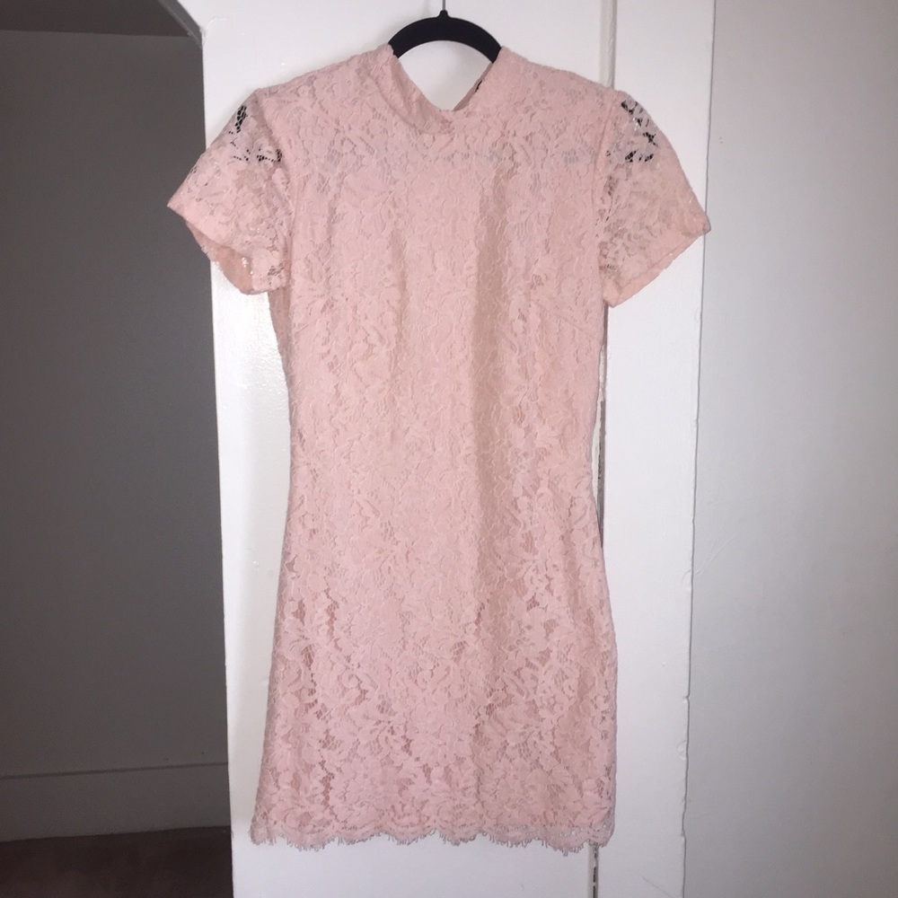 Light pink lace over dress